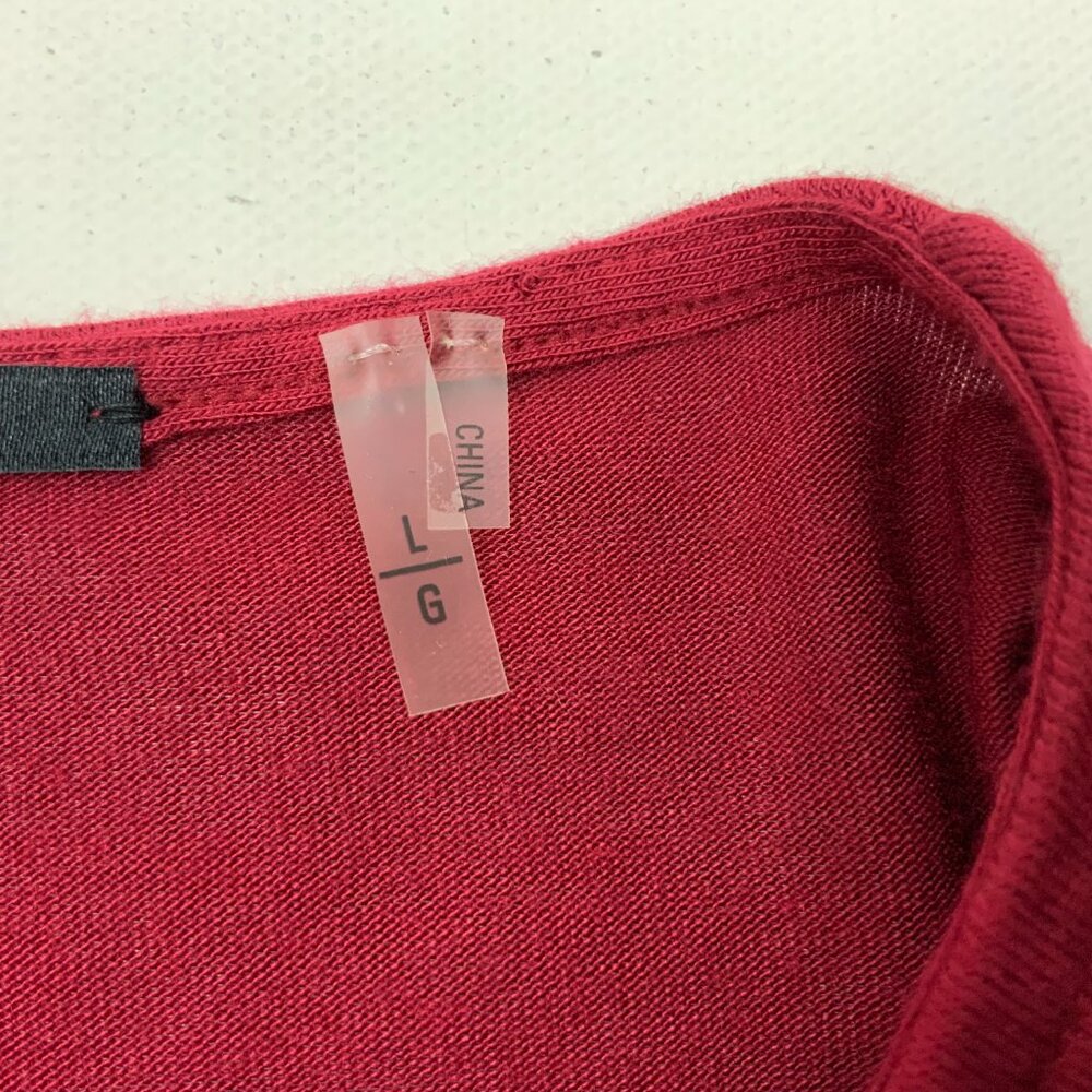 Elie Tahari Cranberry Red Cowl Neck Long Sleeve Top Blouse Career Sz L - Picture 14 of 16
